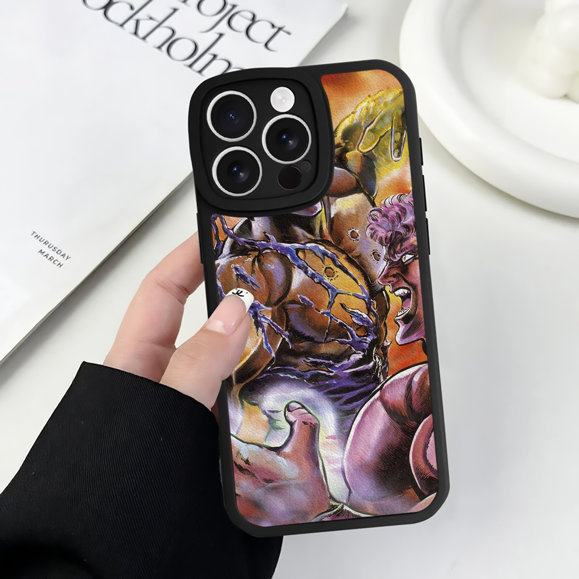 （画像用） 北斗の拳 Fist of the North Star 【iPhone 16シリーズ対応】シリコンスマホケース（レザー調） 材質：シリコン